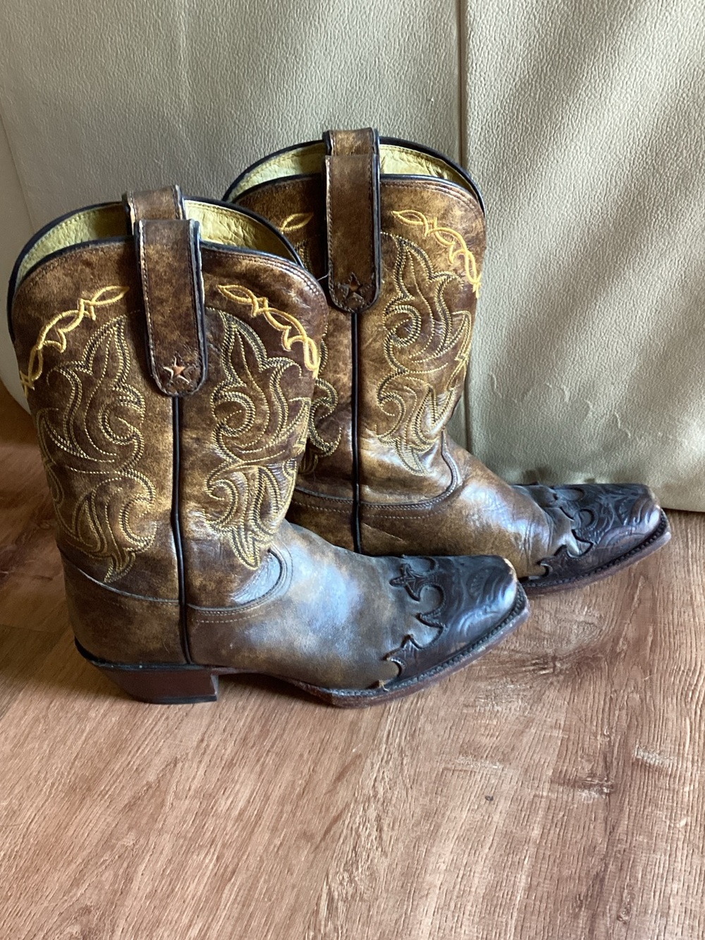 Tony Lama Brown and Black Women's Embroidered Heeled Boots